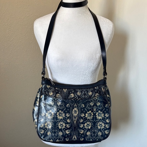 Patricia Nash Braydon Hobo Folklore Blue NWOT - Picture 2 of 7